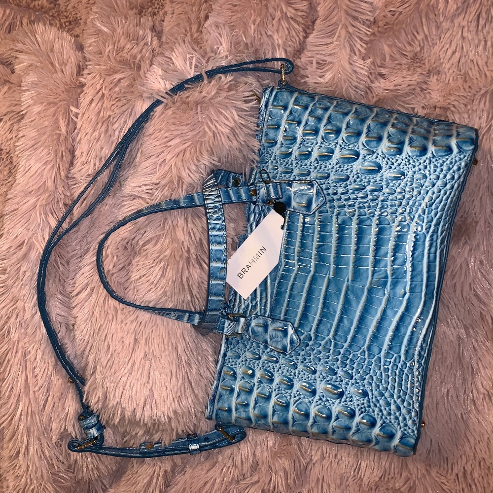 NWT Brahmin Mini Asher Cerulean Satchel/Handbag
